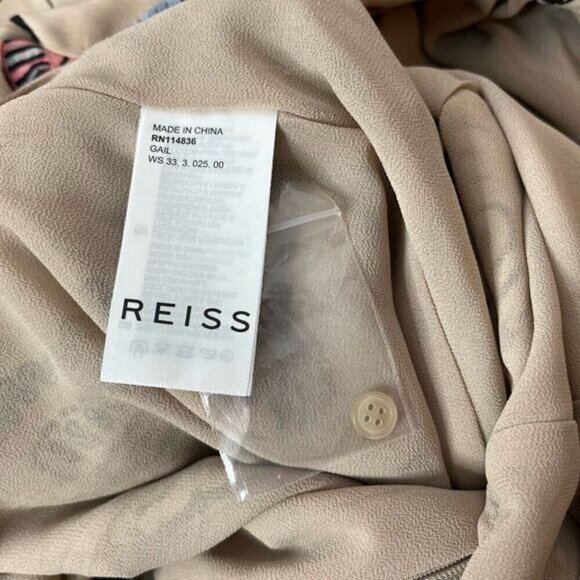 Reiss Women's Size 2 Gail Playsuit Butterfly Pleat Short Romper Tan Pockets NWT - Picture 15 of 16